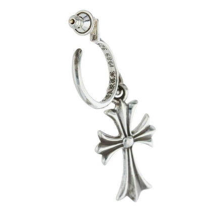 Chrome Hearts Silver Tiny CH Cross Hoop Single Size ONE SIZE