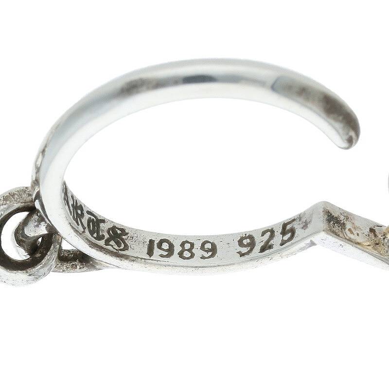 Chrome Hearts Silver Tiny CH Cross Hoop Single Size ONE SIZE