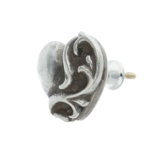 Chrome Hearts Silver Heart Stud Single Earring Size ONE SIZE