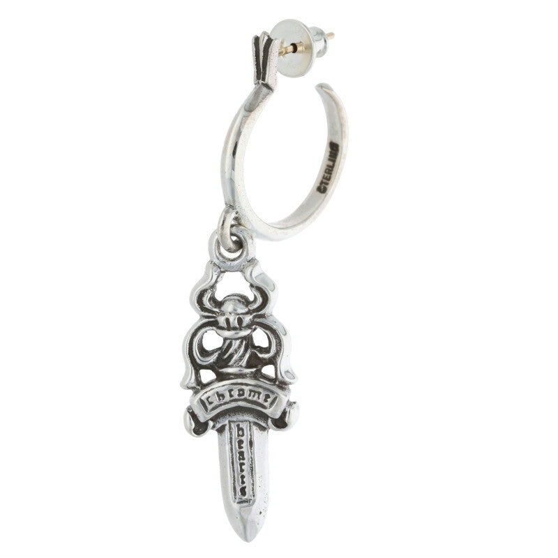 Chrome Hearts #5 DAGGER Hoop Silver Earring Size ONE SIZE