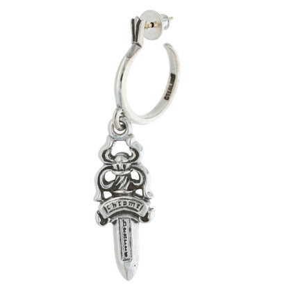 Chrome Hearts #5 DAGGER Hoop Silver Earring Size ONE SIZE