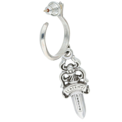 Chrome Hearts #5 DAGGER Hoop Silver Earring Size ONE SIZE