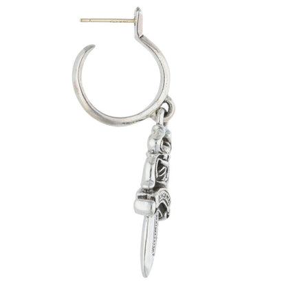 Chrome Hearts #5 DAGGER Hoop Silver Earring Size ONE SIZE