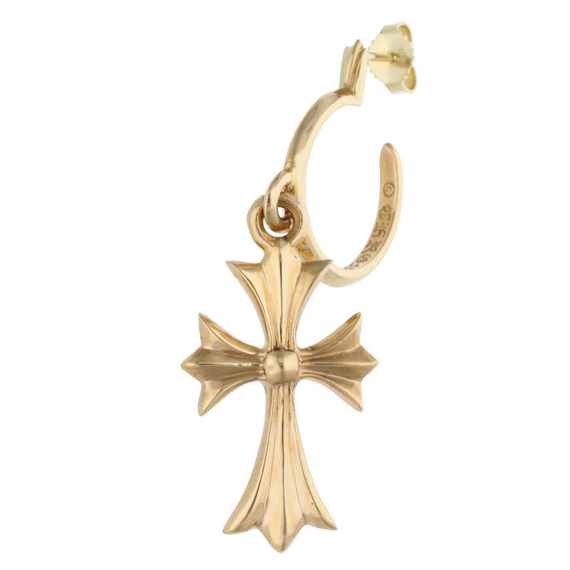 Chrome Hearts 22K TINY CH CROSS Gold Earring Size ONE Yellow