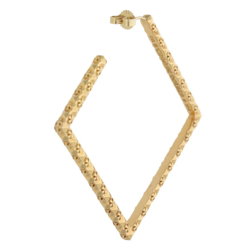 Chrome Hearts Square Pyramid 22K Gold Earring Size ONE SIZE
