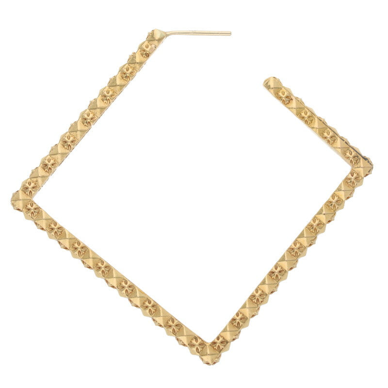 Chrome Hearts Square Pyramid 22K Gold Earring Size ONE SIZE