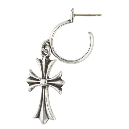 Chrome Hearts Tiny CH Cross Hoop Silver Size ONE SIZE