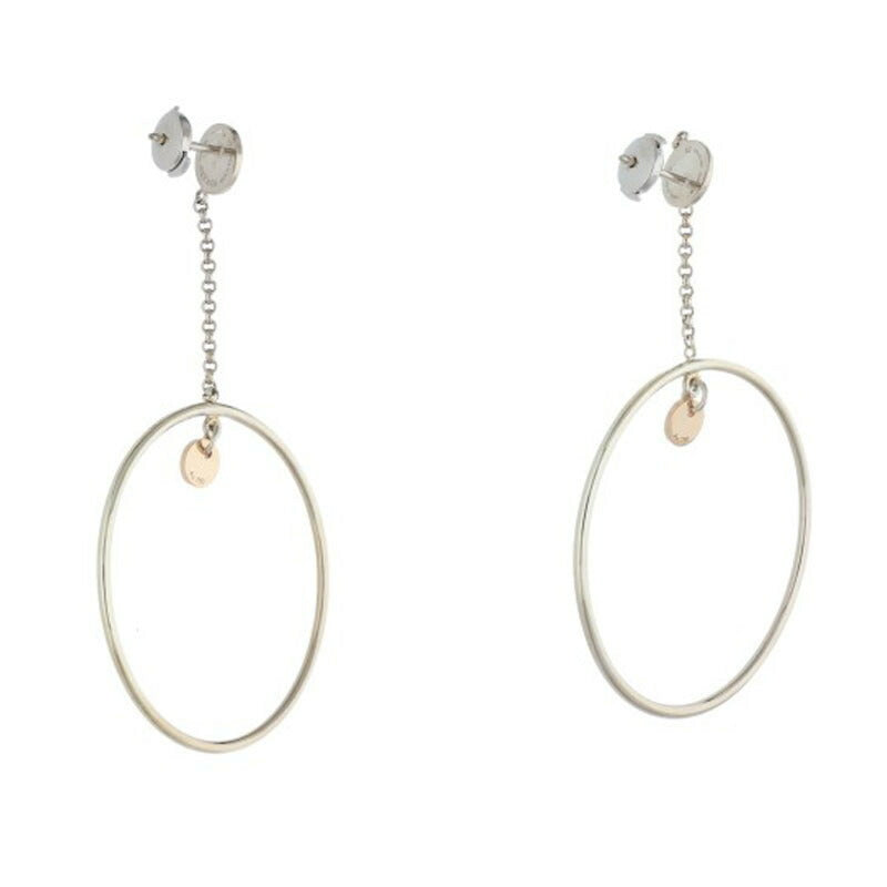 HERMES Ex-Libris Two-Tone Hoop Earrings Size ONE SIZE