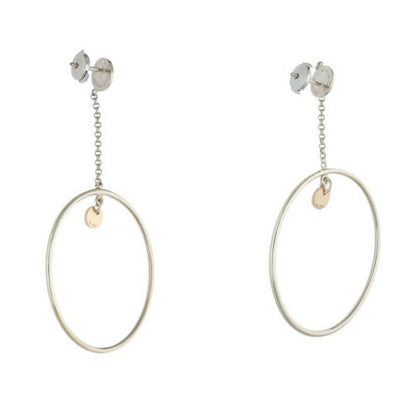HERMES Ex-Libris Two-Tone Hoop Earrings Size ONE SIZE