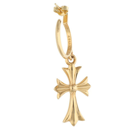 Chrome Hearts 22K Tiny CH Cross Earring Yellow Size ONE SIZE