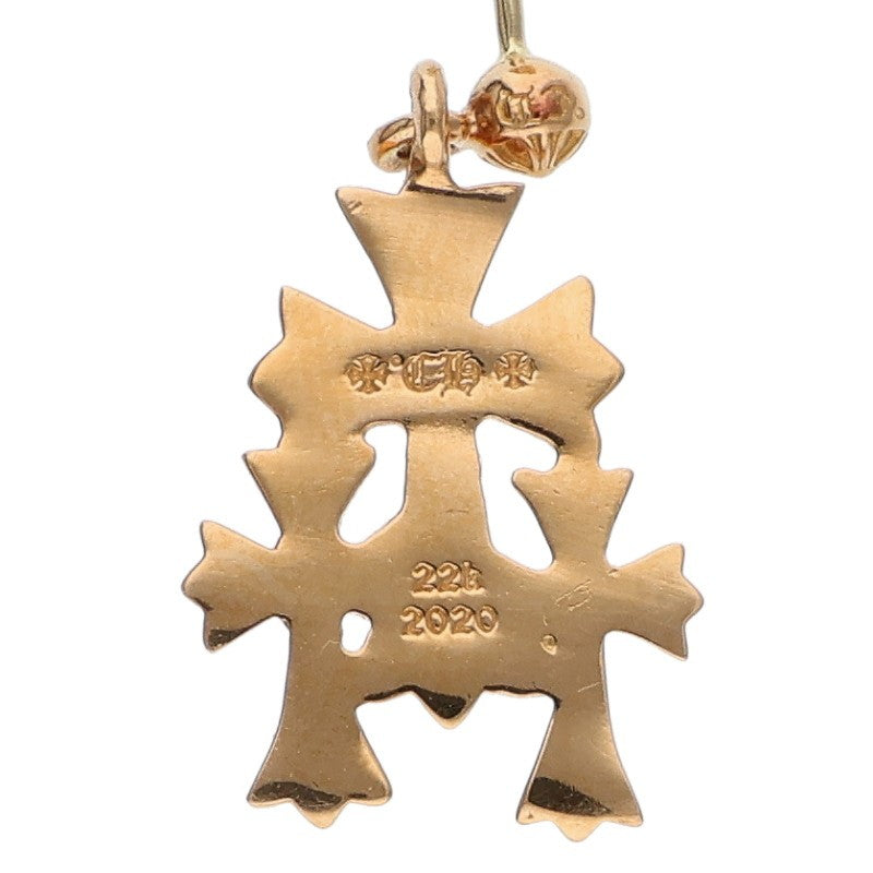 Chrome Hearts 22K Triple CH Cross Drop Earring Size ONE SIZE