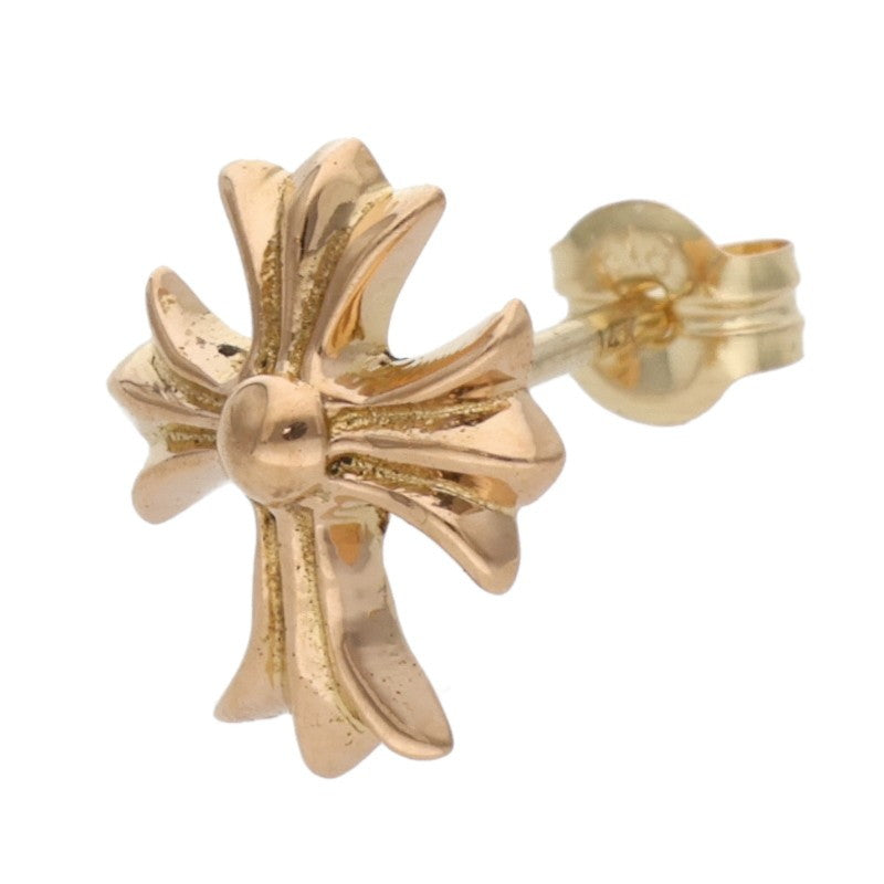Chrome Hearts 22K No2 CH Cross Stud Earring Size ONE Yellow