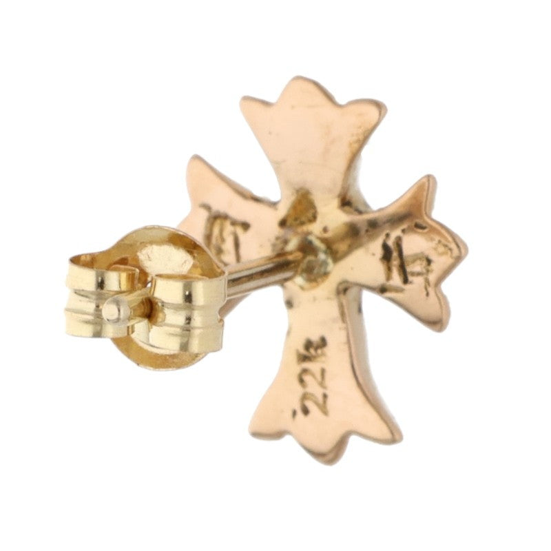 Chrome Hearts 22K No2 CH Cross Stud Earring Size ONE Yellow