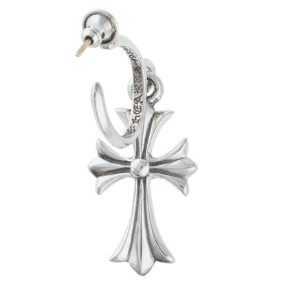 Chrome Hearts Tiny CH Cross Hoop Silver Size ONE SIZE