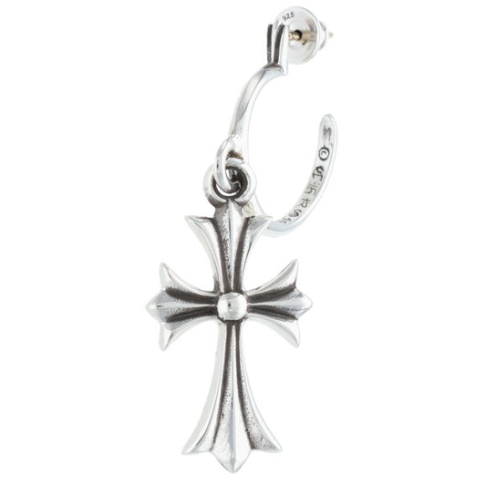 Chrome Hearts Tiny CH Cross Hoop Silver Size ONE SIZE