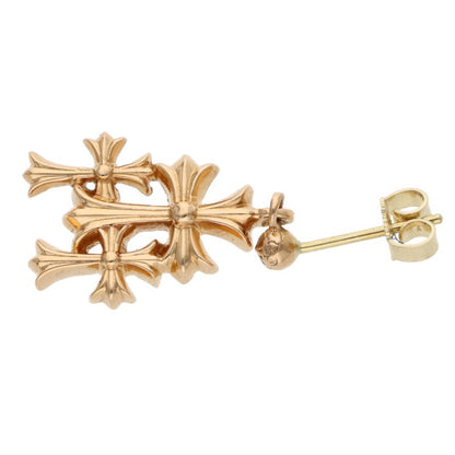 Chrome Hearts 22K Triple CH Cross Drop Earring Size Yellow
