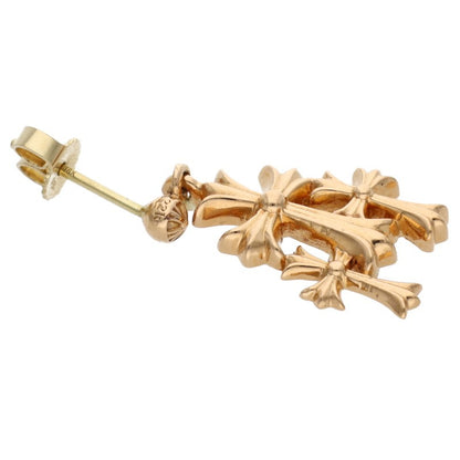 Chrome Hearts 22K Triple CH Cross Drop Earring Size Yellow