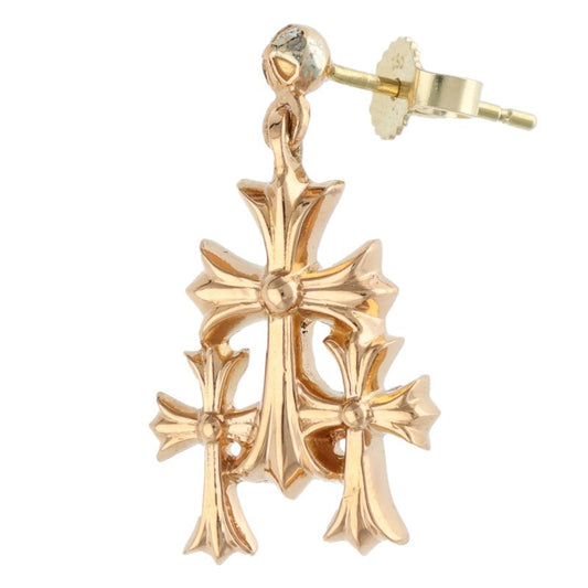 Chrome Hearts 22K 3 CH Cross Drop Yellow Gold Size ONE SIZE