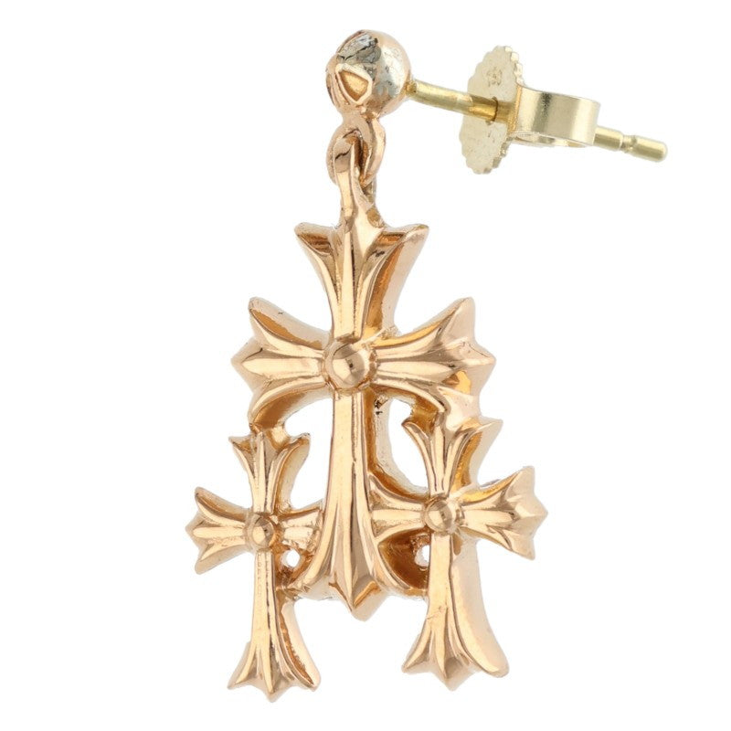 Chrome Hearts 22K 3 CH Cross Drop Yellow Gold Size ONE SIZE
