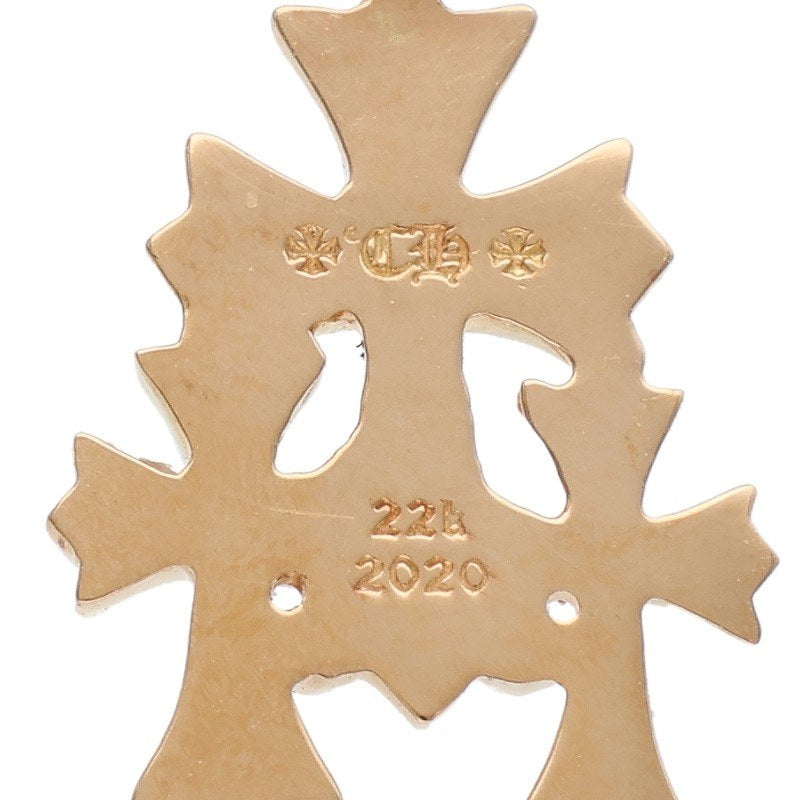 Chrome Hearts 22K 3 CH Cross Drop Yellow Gold Size ONE SIZE