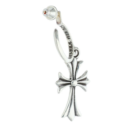 Chrome Hearts Tiny CH Cross Hoop Silver Size ONE SIZE