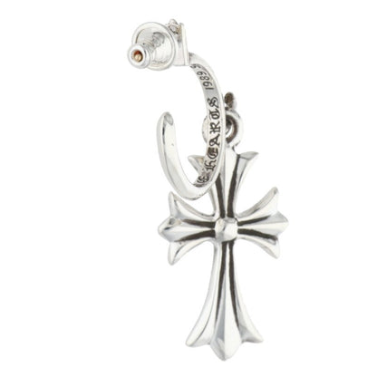 Chrome Hearts Tiny CH Cross Hoop Silver Size ONE SIZE