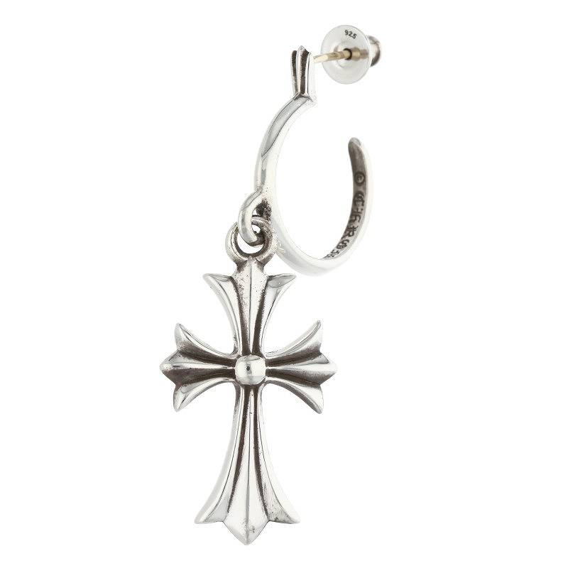 Chrome Hearts Tiny CH Cross Hoop Silver Size ONE SIZE