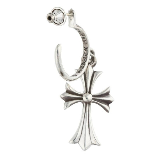 Chrome Hearts Tiny CH Cross Hoop Silver Size ONE SIZE