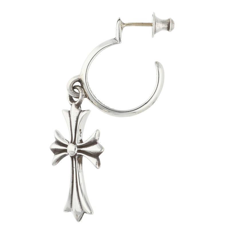 Chrome Hearts Tiny CH Cross Hoop Silver Size ONE SIZE