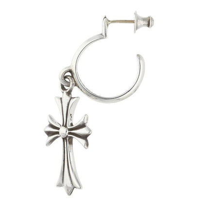 Chrome Hearts Tiny CH Cross Hoop Silver Size ONE SIZE