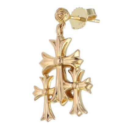 Chrome Hearts 22K Triple CH Cross Drop Earring Size ONE SIZE