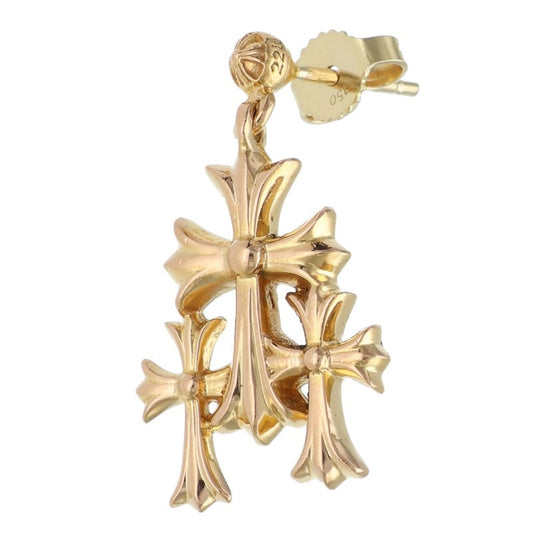 Chrome Hearts 22K Triple CH Cross Drop Earring Size ONE SIZE