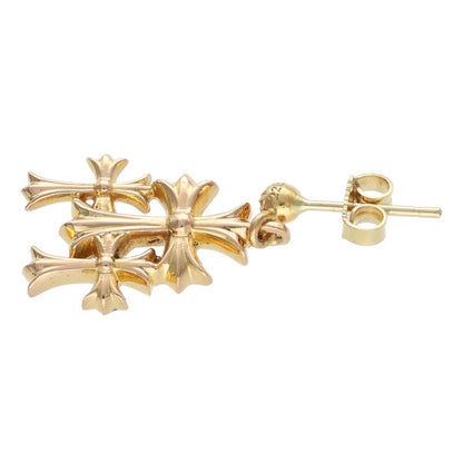 Chrome Hearts 22K Triple CH Cross Drop Earring Size ONE SIZE