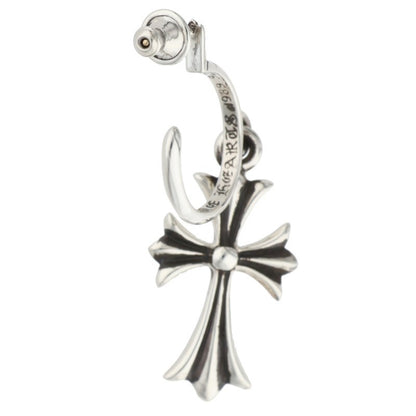 Chrome Hearts Tiny CH Cross Hoop Silver Size ONE SIZE