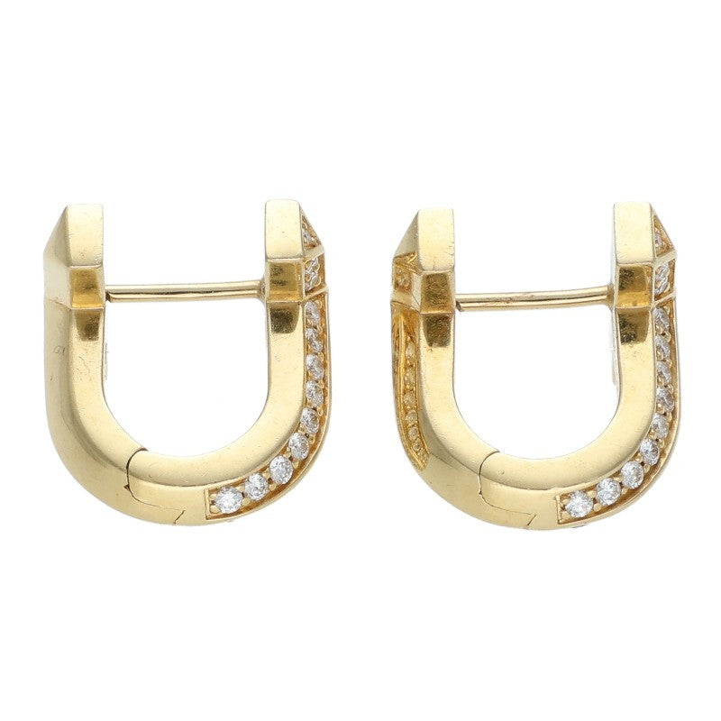 TIFFANY&Co. T1 K18YG Half Diamond Earrings Size ONE SIZE