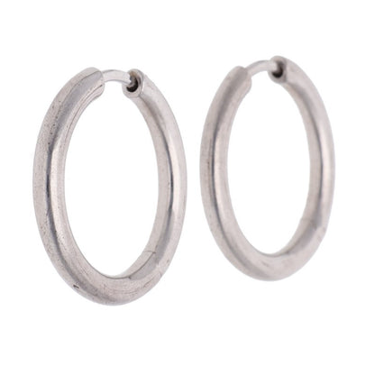 TOM WOOD Classic Hoop 925 Silver Earrings Size ONE SIZE