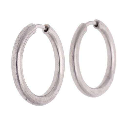 TOM WOOD Classic Hoop 925 Silver Earrings Size ONE SIZE