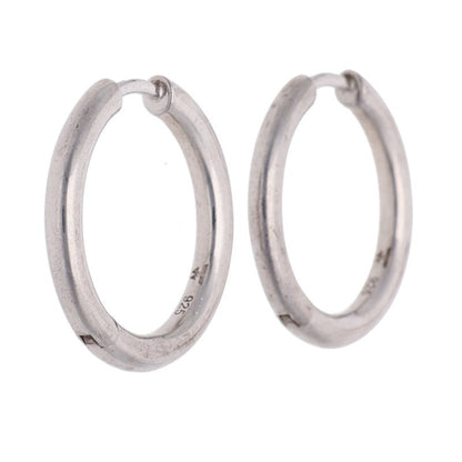 TOM WOOD Classic Hoop 925 Silver Earrings Size ONE SIZE