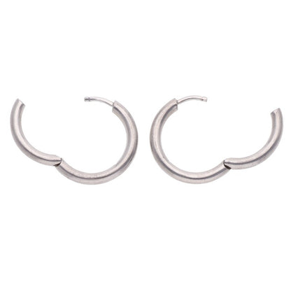TOM WOOD Classic Hoop 925 Silver Earrings Size ONE SIZE