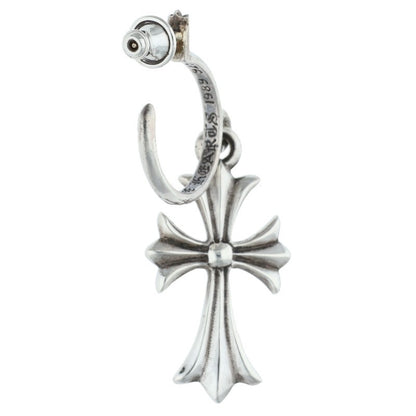 Chrome Hearts Tiny CH Cross Hoop Silver Size ONE SIZE