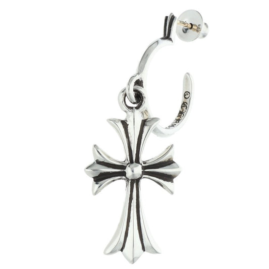 Chrome Hearts Tiny CH Cross Hoop Silver Size ONE SIZE