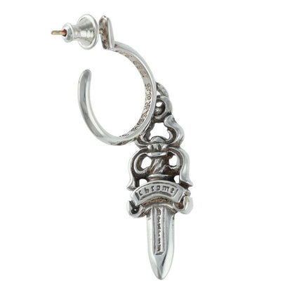 Chrome Hearts #5 Dagger Hoop Silver Earring Size ONE SIZE