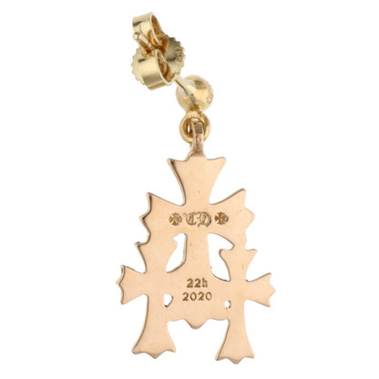 Chrome Hearts 22K Triple CH Cross Earring Size ONE SIZE