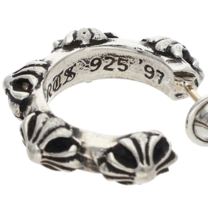 Chrome Hearts Cross Band Hoop Silver Earring Size ONE SIZE