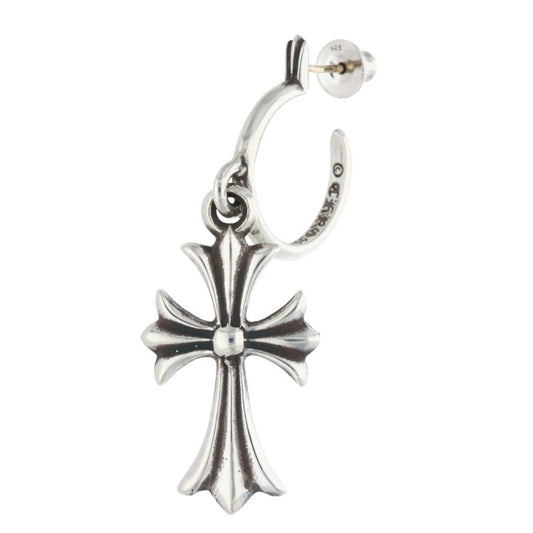 Chrome Hearts Tiny CH Cross Hoop Silver Size ONE SIZE