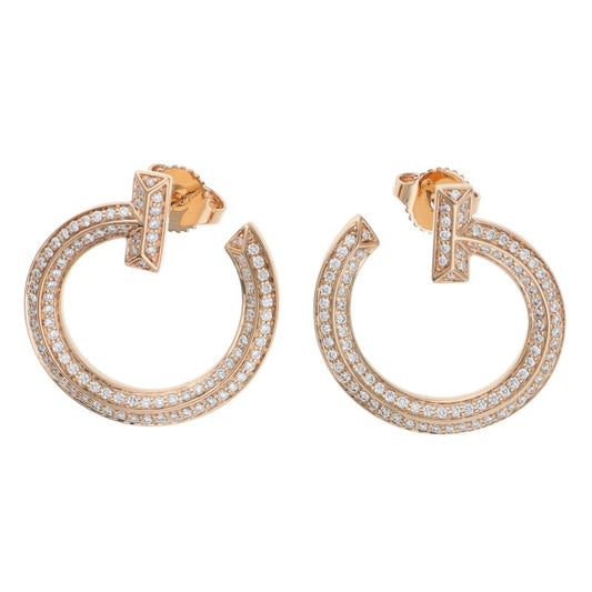 TIFFANY&Co. T One Open Hoop 18K Rose Gold Size ONE SIZE