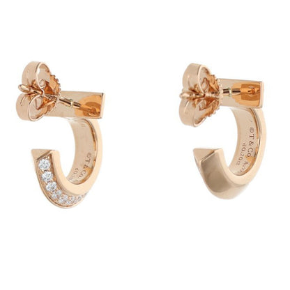 TIFFANY&Co. T One 18K Rose Gold Diamond Hoop Size ONE SIZE