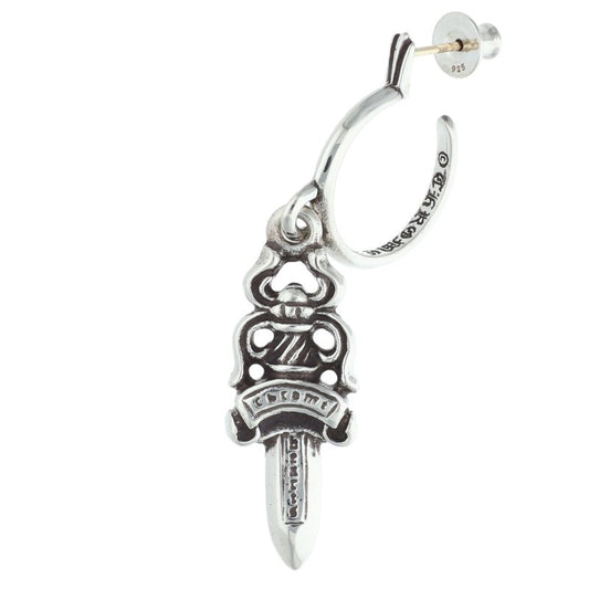 Chrome Hearts No5 Dagger Hoop Silver Earring Size ONE SIZE