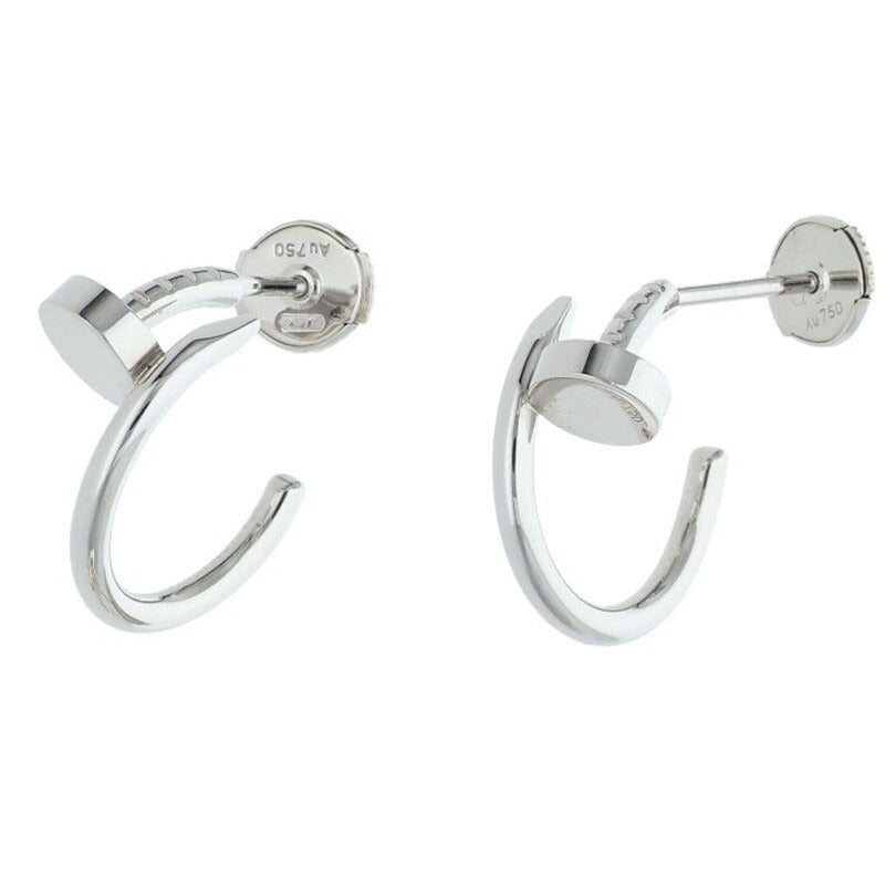 Cartier Juste un Clou K18WG Hoop Earrings Size ONE SIZE