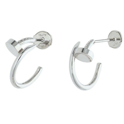 Cartier Juste un Clou K18WG Hoop Earrings Size ONE SIZE